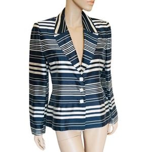 Ecaille Paris Silk Jacket Blazer Sz 12 Preowned Buttons Closure